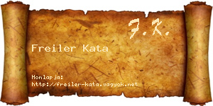 Freiler Kata névjegykártya